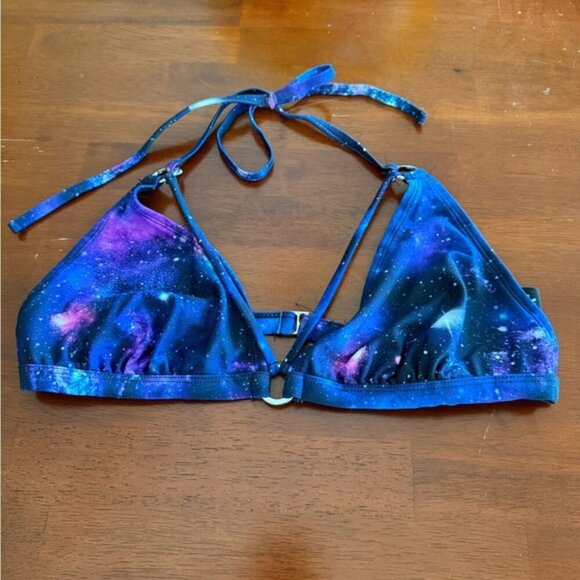 Cosmic Aura® Galaxy O-Ring Halter Swim Top, size XL - Picture 3 of 8